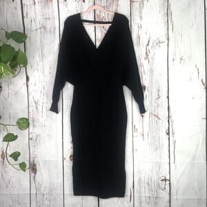 NWT The Sweet Collection ribbed knit in the Mood balc surplice sweater dress